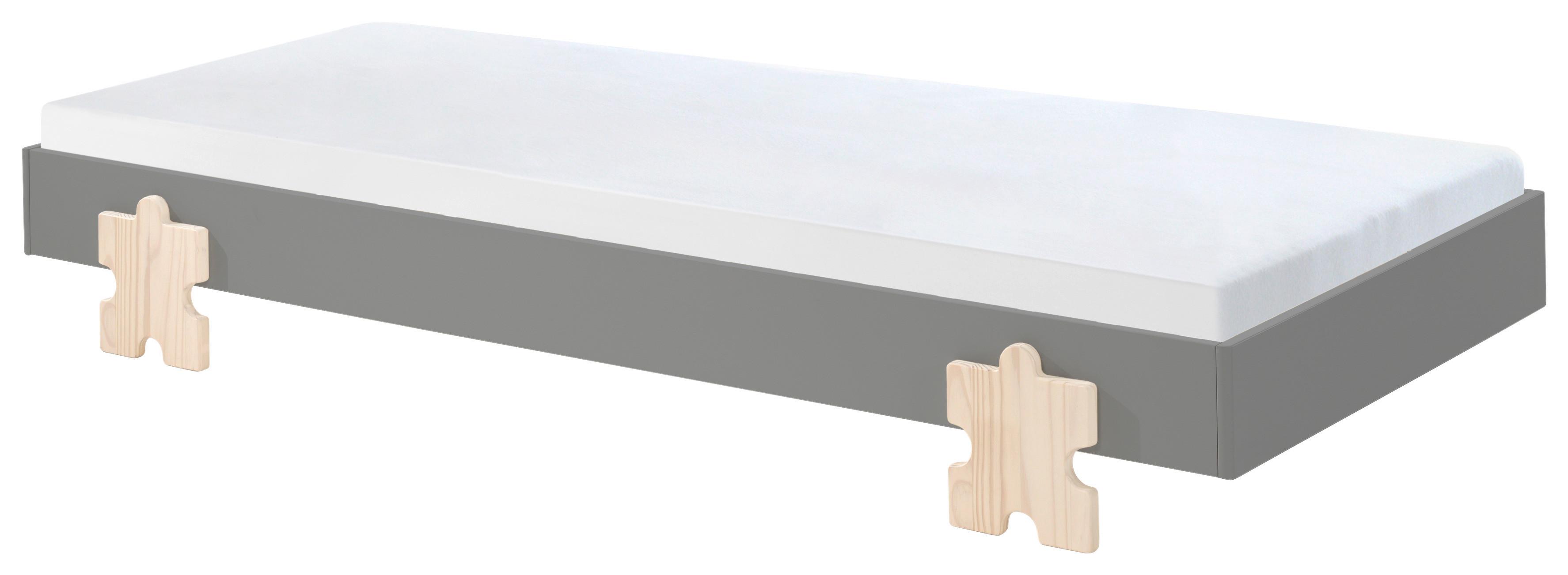 Rahmen: Weiß • Füße: Kiefer/ massiv • inkl. Lattenrost • B/H/T:ca. 203,6/27,5/93,8cm • max. belastbar: ca. 75 kg