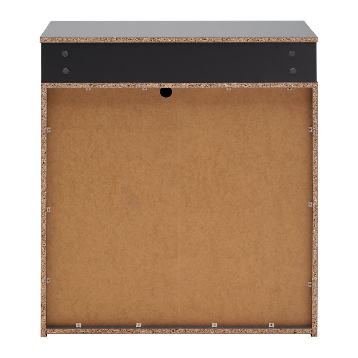 Komoda MONTANA Anthracit/dub Artisan - šedá/černá, Moderní, kompozitní dřevo/plast (78/90/38cm) - Based