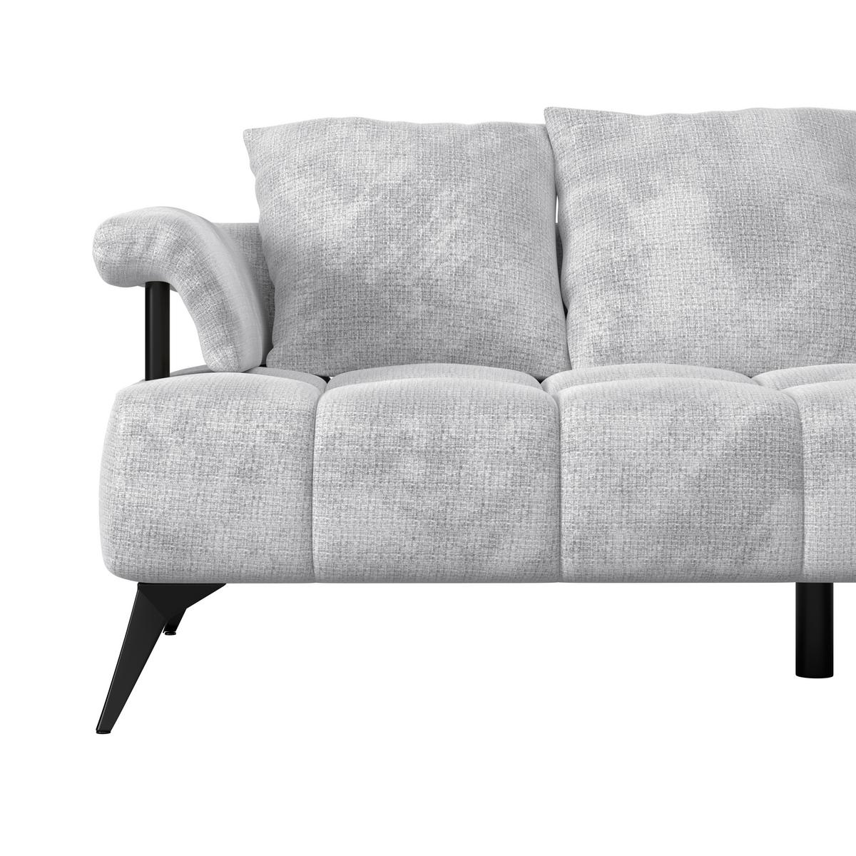 Sedacia súprava VANESSA NEW potrebná š. dverí 90 cm, pravá - čierna/svetlosivá, Modern, kov/textil (297/200cm)