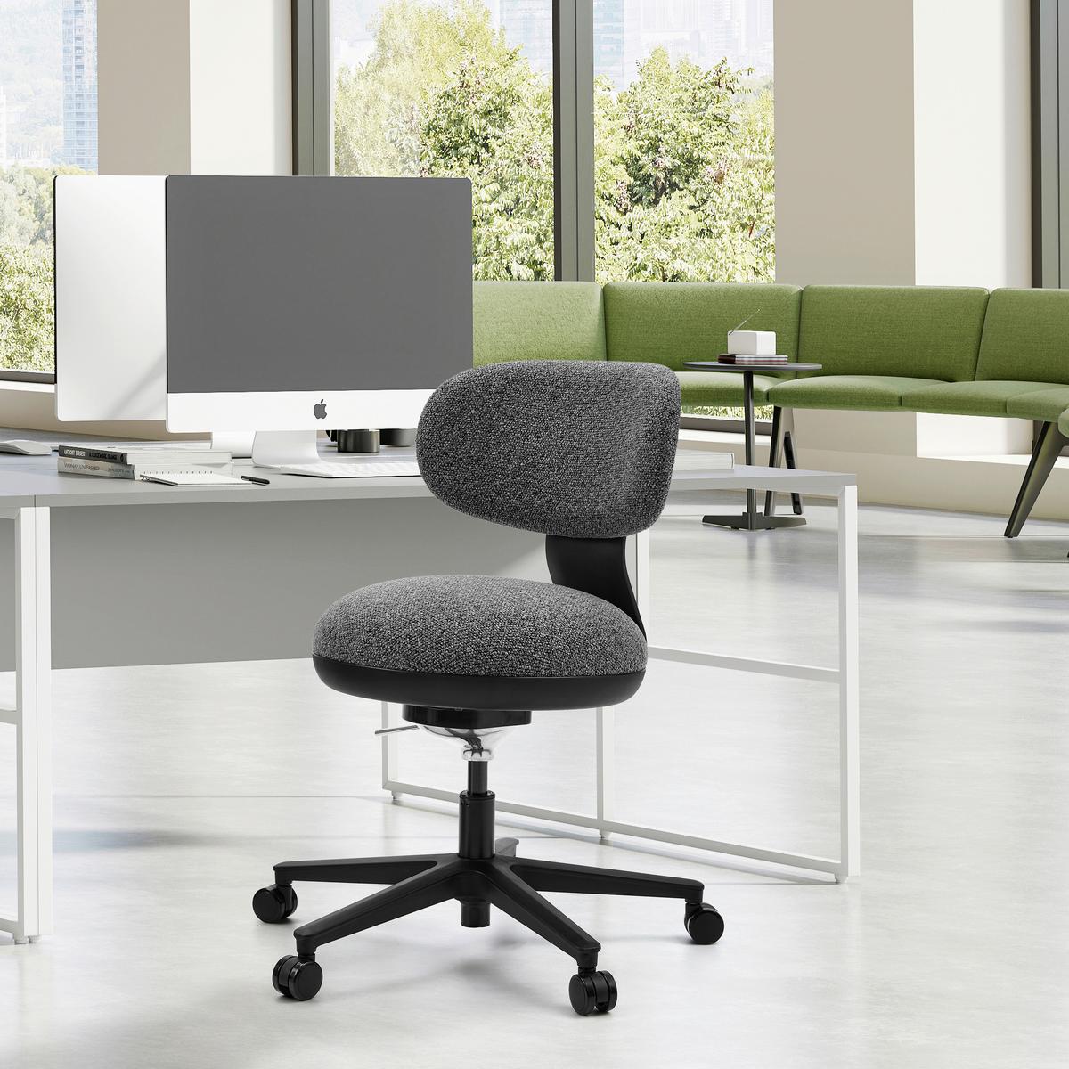 DREHSTUHL Sitmotion Grau B: 48cm - Schwarz/Grau, MODERN, Kunststoff/Textil (48/85/55cm) - MID.YOU