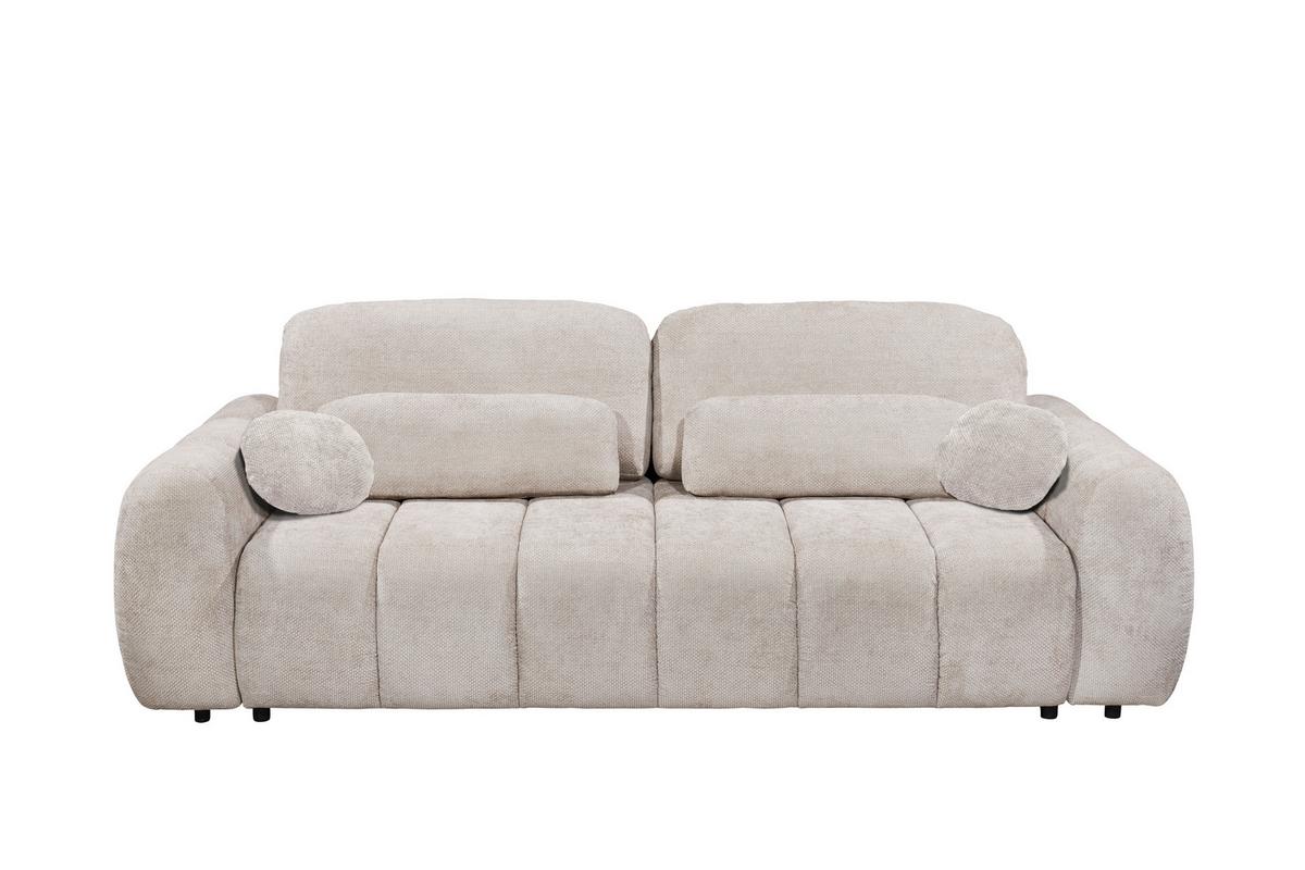 Schlafsofa Bubble Beige, B: 256cm - Beige/Schwarz, Design, Textil (256/76/112cm) - MID.YOU