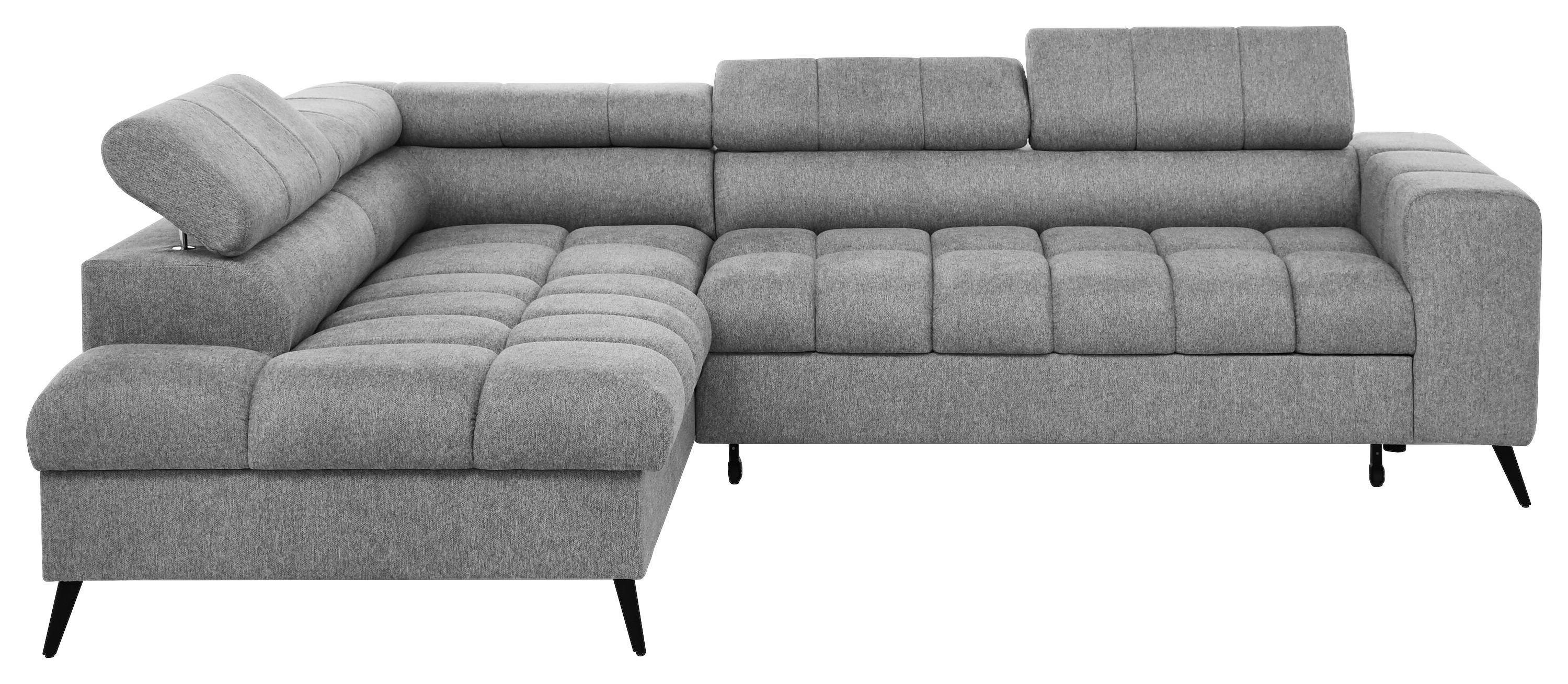 Sarokkanapé Vienna L Ecke - világosszürke/fekete, Trend, műanyag/textil (203/263cm)