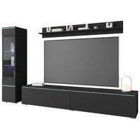 Obývacia stena VERA - čierna/sivá, Basics, kompozitné drevo/plast (210/130/33cm) - P & B