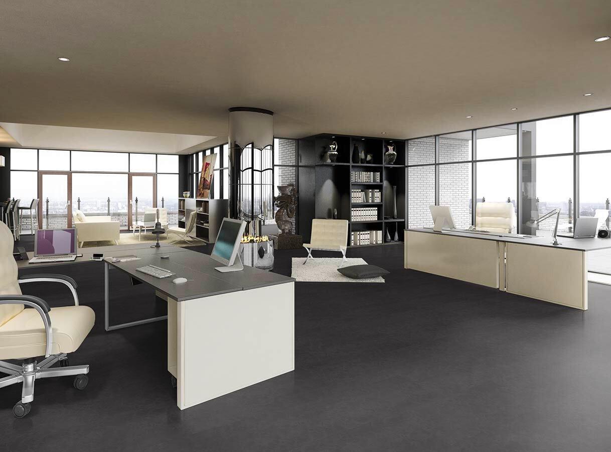 Designboden Fliesenoptik Schwarz Stärke 6,5mm - Schwarz, Basics, Kunststoff (93.5/46.5/0.65cm)