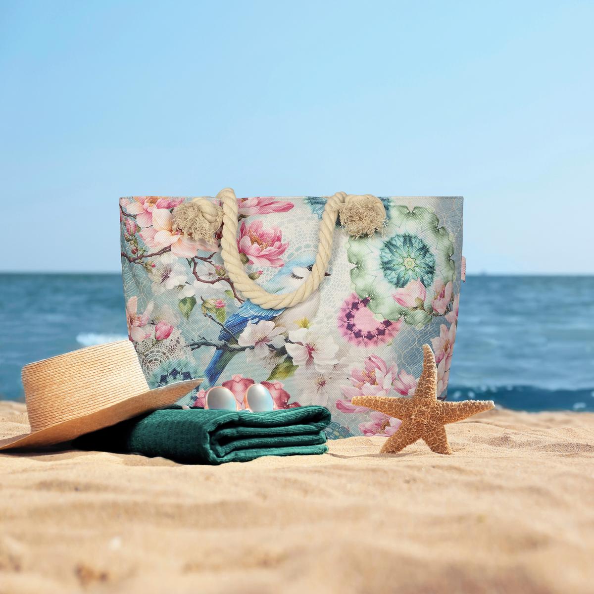 STRANDTASCHE ELDISA - Multicolor/Mintgrün, Basics, Textil (60/43cm)
