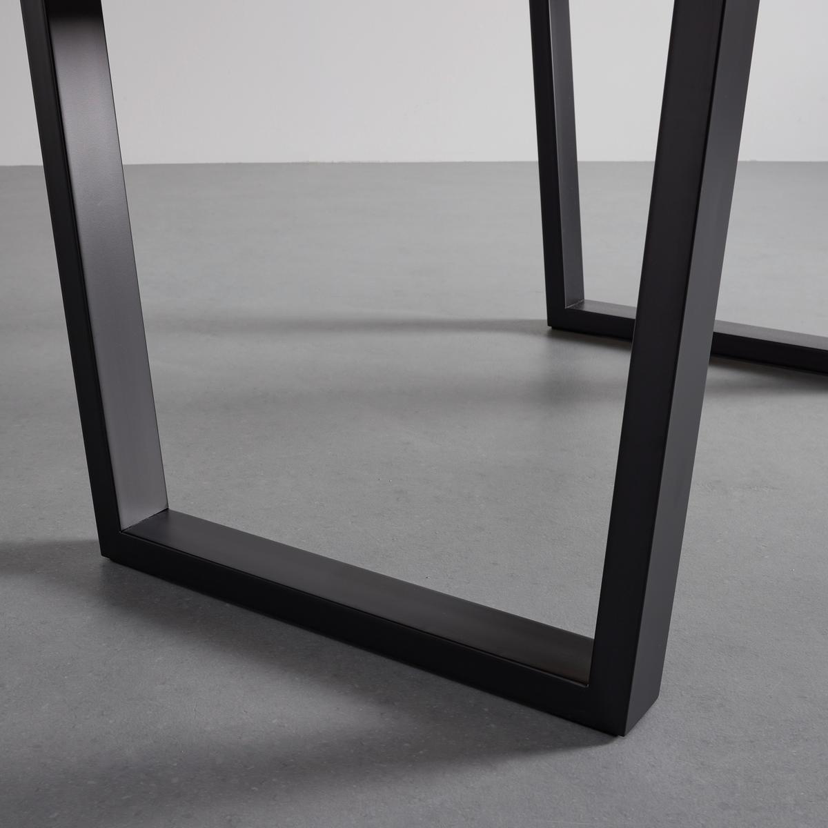 Jídelní stůl Juno 180x90 cm - černá/barvy dubu, Moderní, kov/dřevo (180/90/76cm) - Bessagi Home