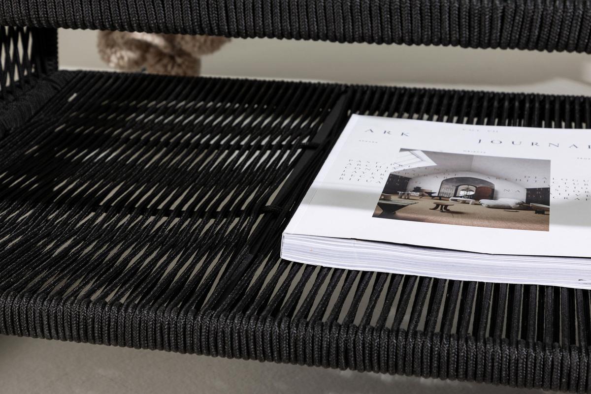 Loungegarnitur Utah - Schwarz, KONVENTIONELL, Textil/Metall - Gardenson