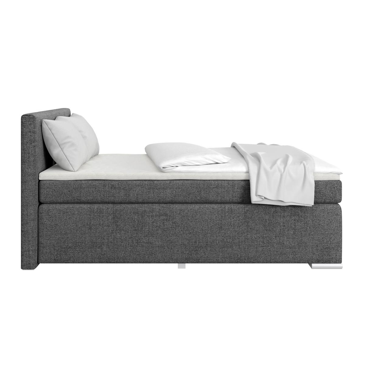 Boxpringbett Mira I Nordic, Lf: 140x200 cm - Alufarben/Graphitfarben, Basics, Textil (140/200cm)