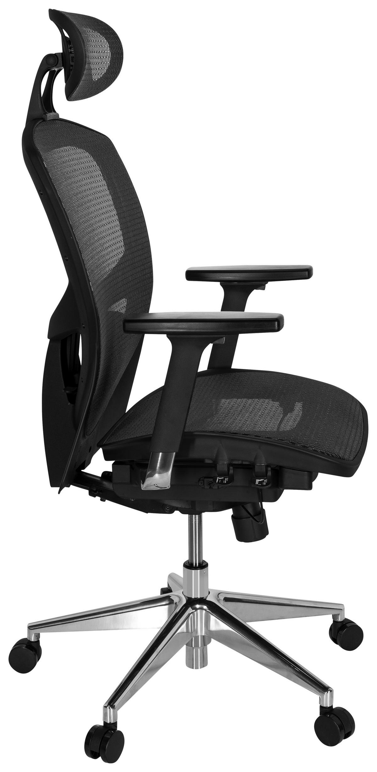 Bürostuhl Venus One Schwarz Bis 120 Kg - Silberfarben/Schwarz, Basics, Kunststoff/Textil (61/148/48cm) - MID.YOU