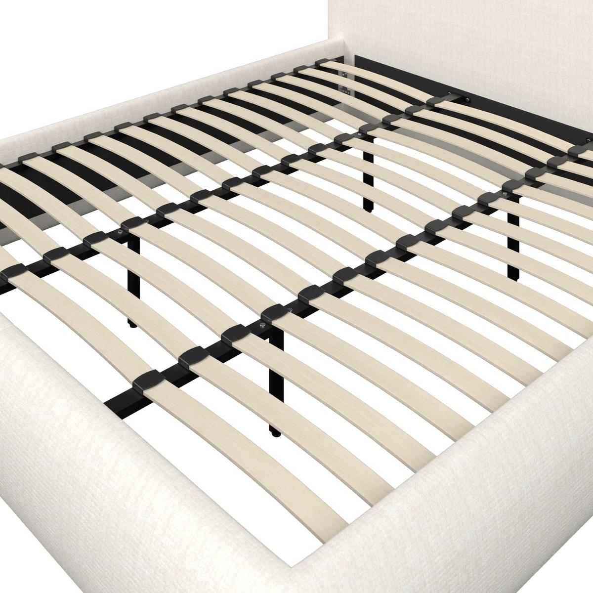 Čalouněná postel FLORA 180x200 cm, krémová - černá/krémová, Moderní, kov/dřevo (180/200cm) - Bessagi Home