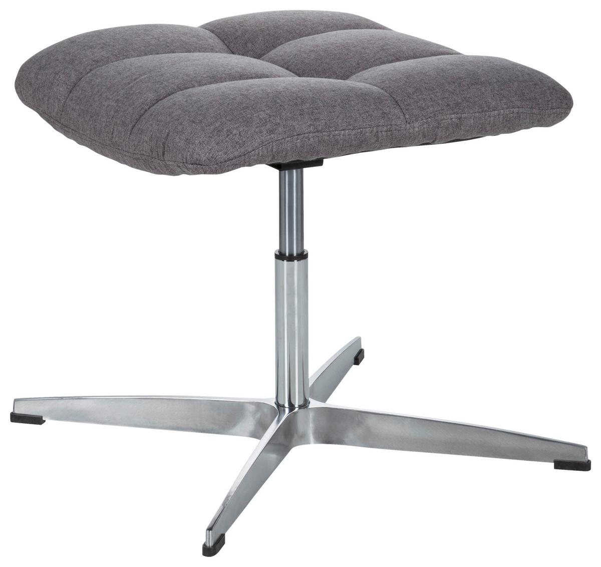 Bürohocker Saranto Grau - Silberfarben/Grau, MODERN, Textil/Metall (47/49/47cm) - MID.YOU