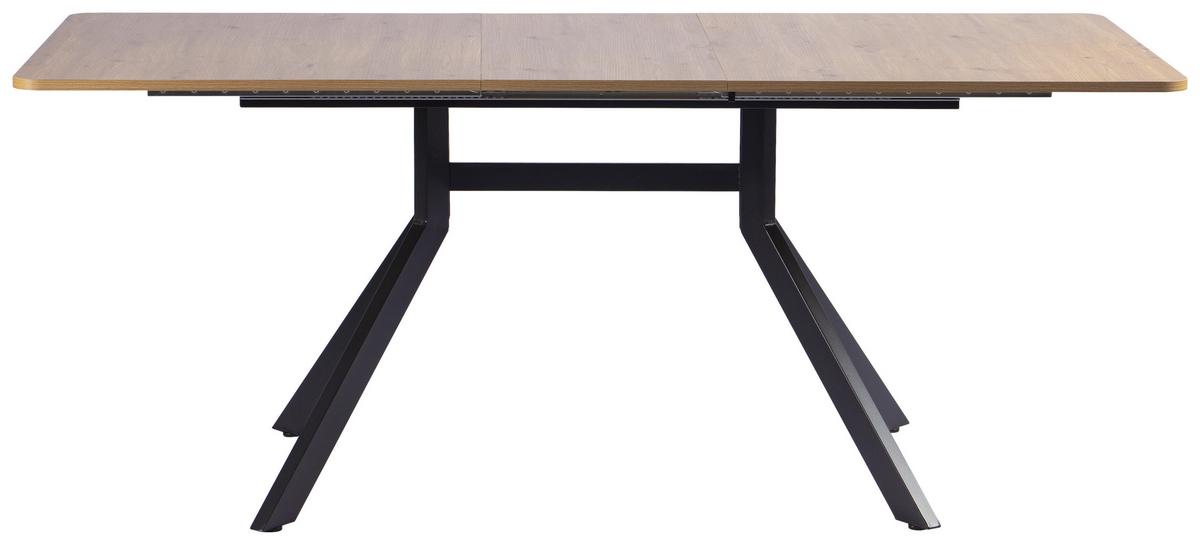 Esstisch Jax Eiche Artisan L: 150-190 cm - Schwarz/Eiche Artisan, MODERN, Holzwerkstoff/Metall (150/190/90/76cm) - Livetastic