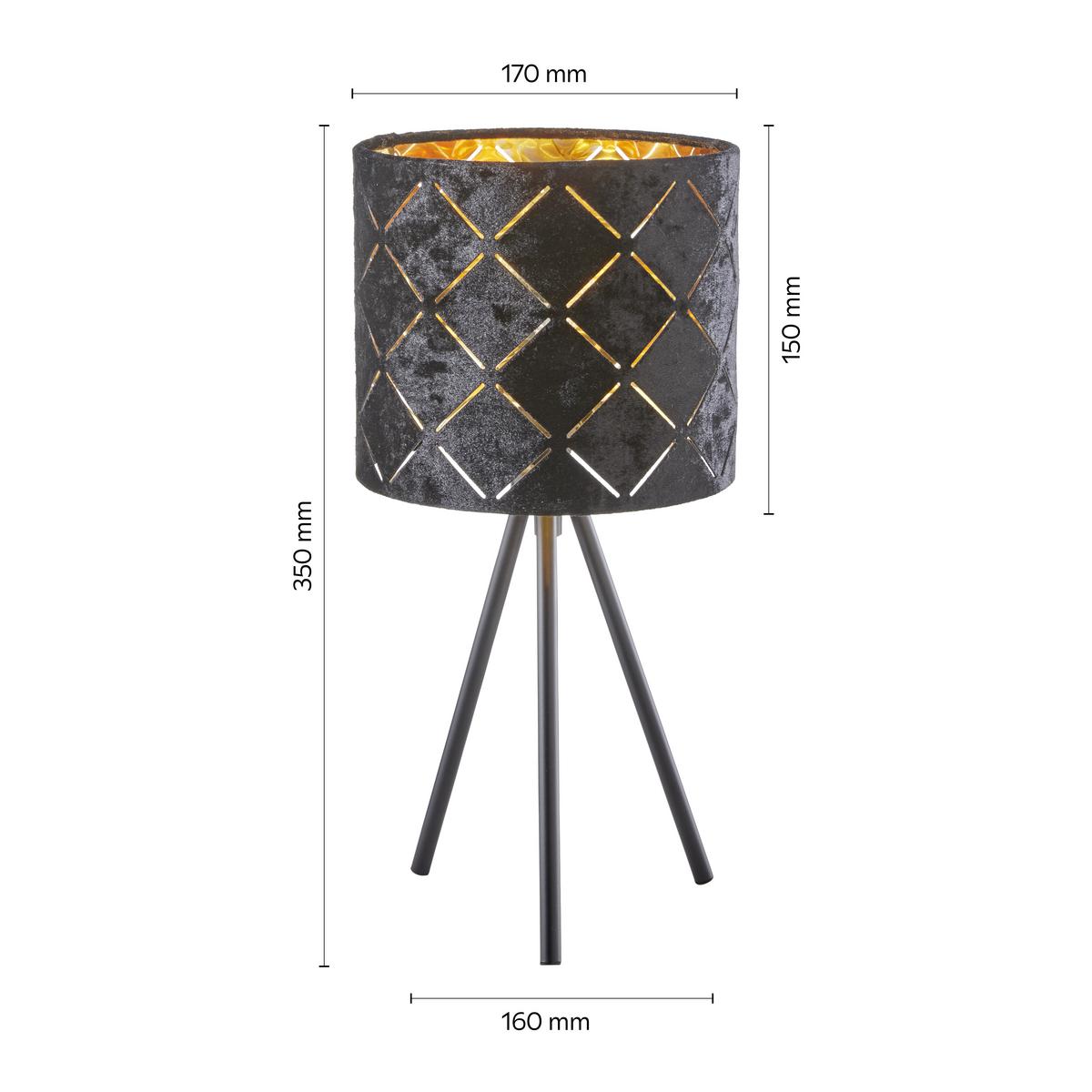 Stolová lampa Evelyn V: 35cm, 40 Watt - čierna, Lifestyle, kov (17/35cm) - Mömax