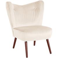 Polstersessel Sari Samt Creme - Nussbaumfarben/Creme, Design, Textil (70/86/69cm) - Max Winzer