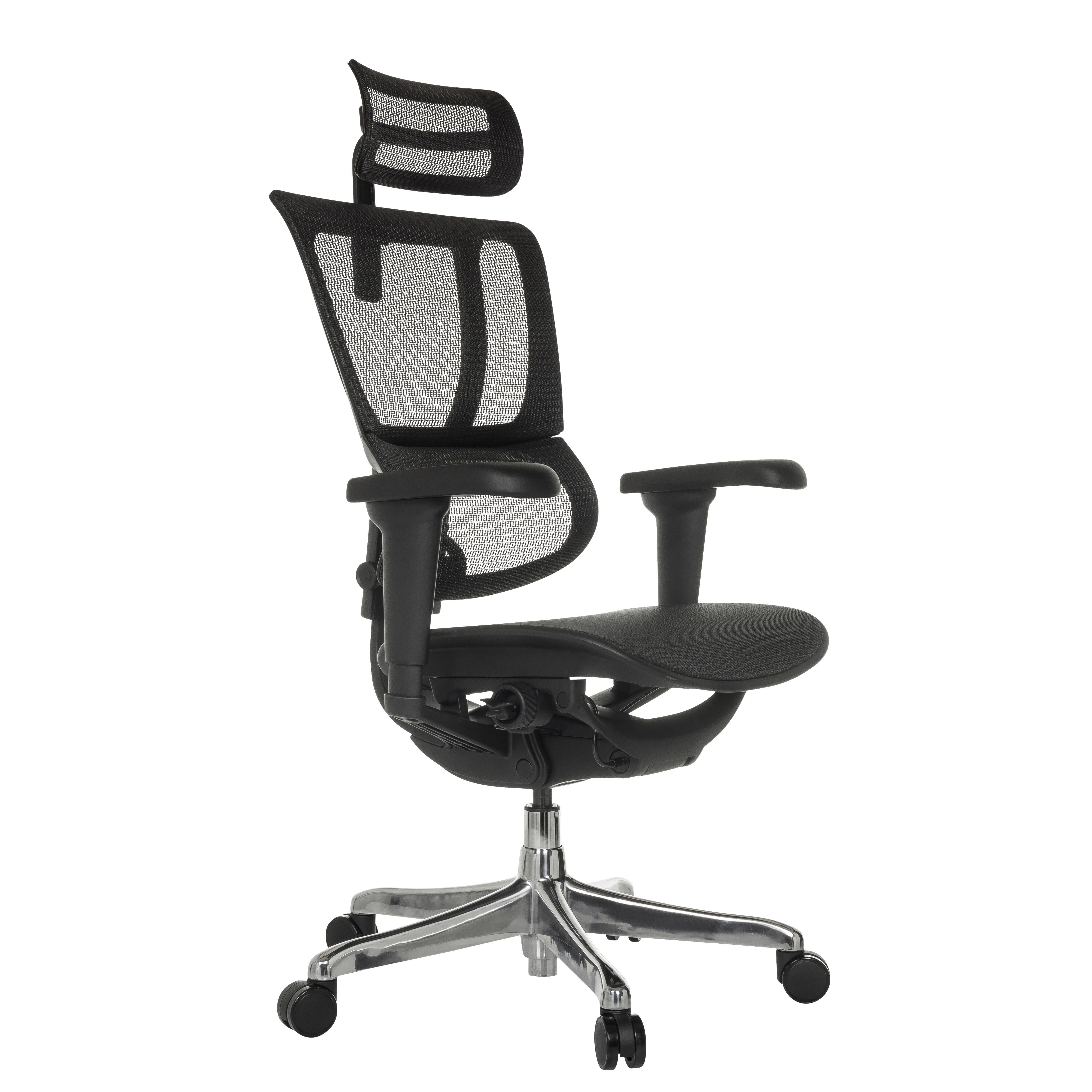 Drehstuhl Ergohuman Slim Ultra Schwarz B: 71 cm - Silberfarben/Schwarz, MODERN, Kunststoff/Textil (71/135/75cm) - MID.YOU