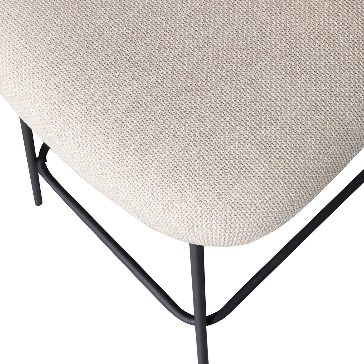 Barhocker-Set Klejd Naturfarben B: 46cm - Schwarz/Naturfarben, MODERN, Textil/Metall (46/93/52cm) - Livetastic