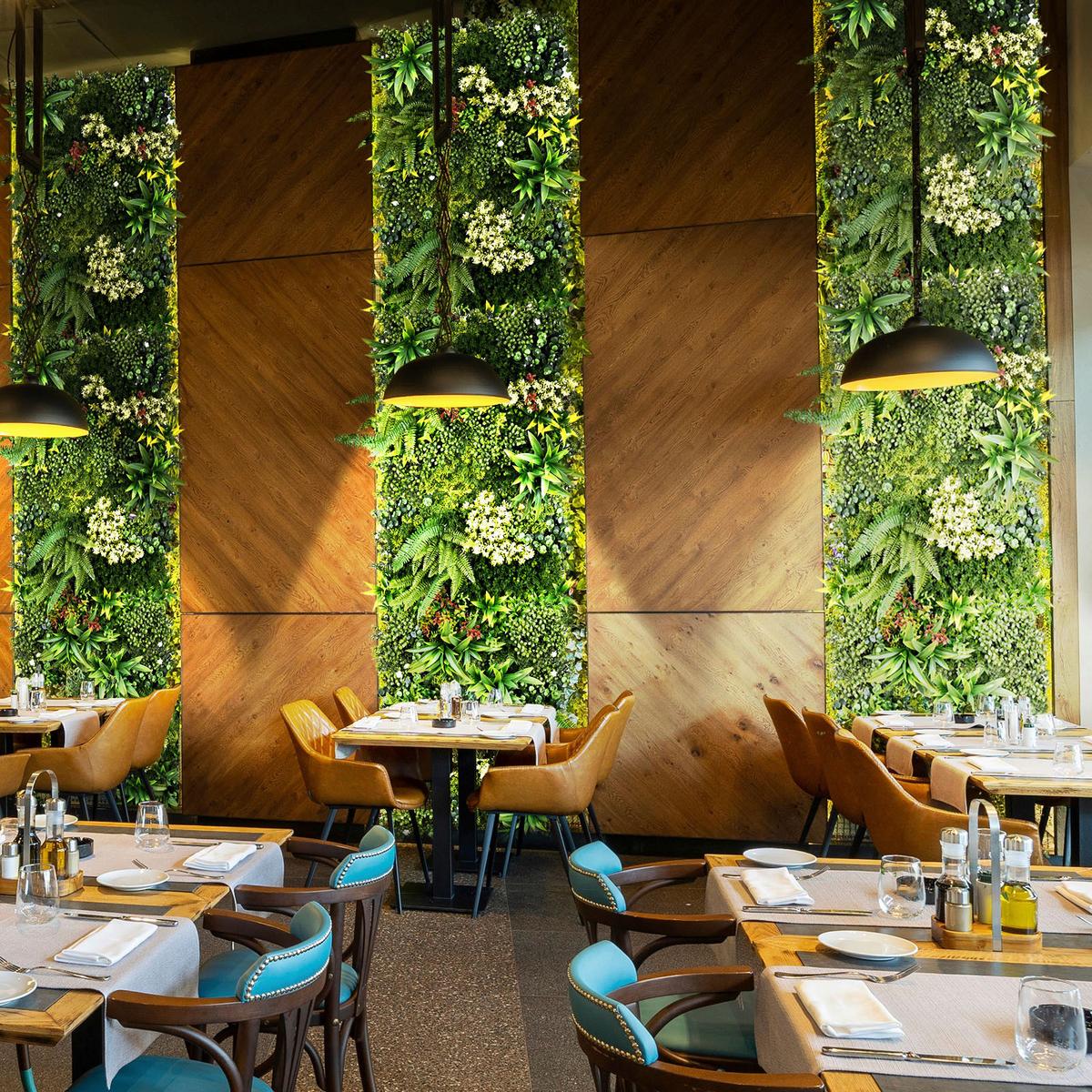 Wandverkleidung Kunstpflanze - Hellrot/Hellgrün, Trend, Kunststoff (50/50cm) - Floordirekt