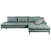 Ecksofa Mit Schlaffunktion Floby Stauraum Hellblau - Erlefarben/Naturfarben, Trend, Textil (313/215cm) - MID.YOU