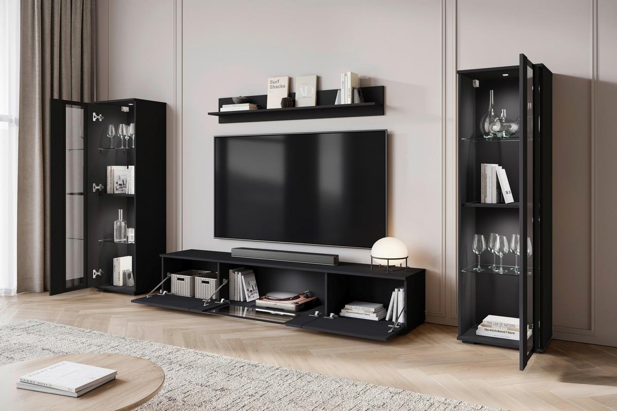 OBÝVACIA STENA CARO - čierna, Trend, kompozitné drevo/plast (262/141,9/33cm) - Livetastic