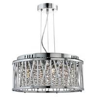 Hängeleuchte Elise H: 135 cm 4-Flammig, höhenverstellbar - Chromfarben, KONVENTIONELL, Glas/Metall (35/135cm)