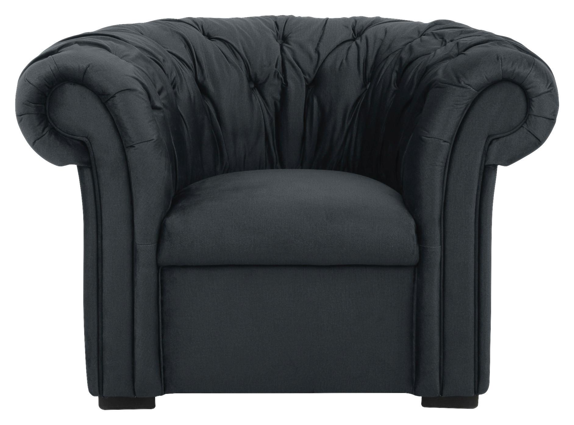 Chesterfield-Sessel Cupido - Anthrazit/Schwarz, Design, Textil (114/78/91cm) - MID.YOU