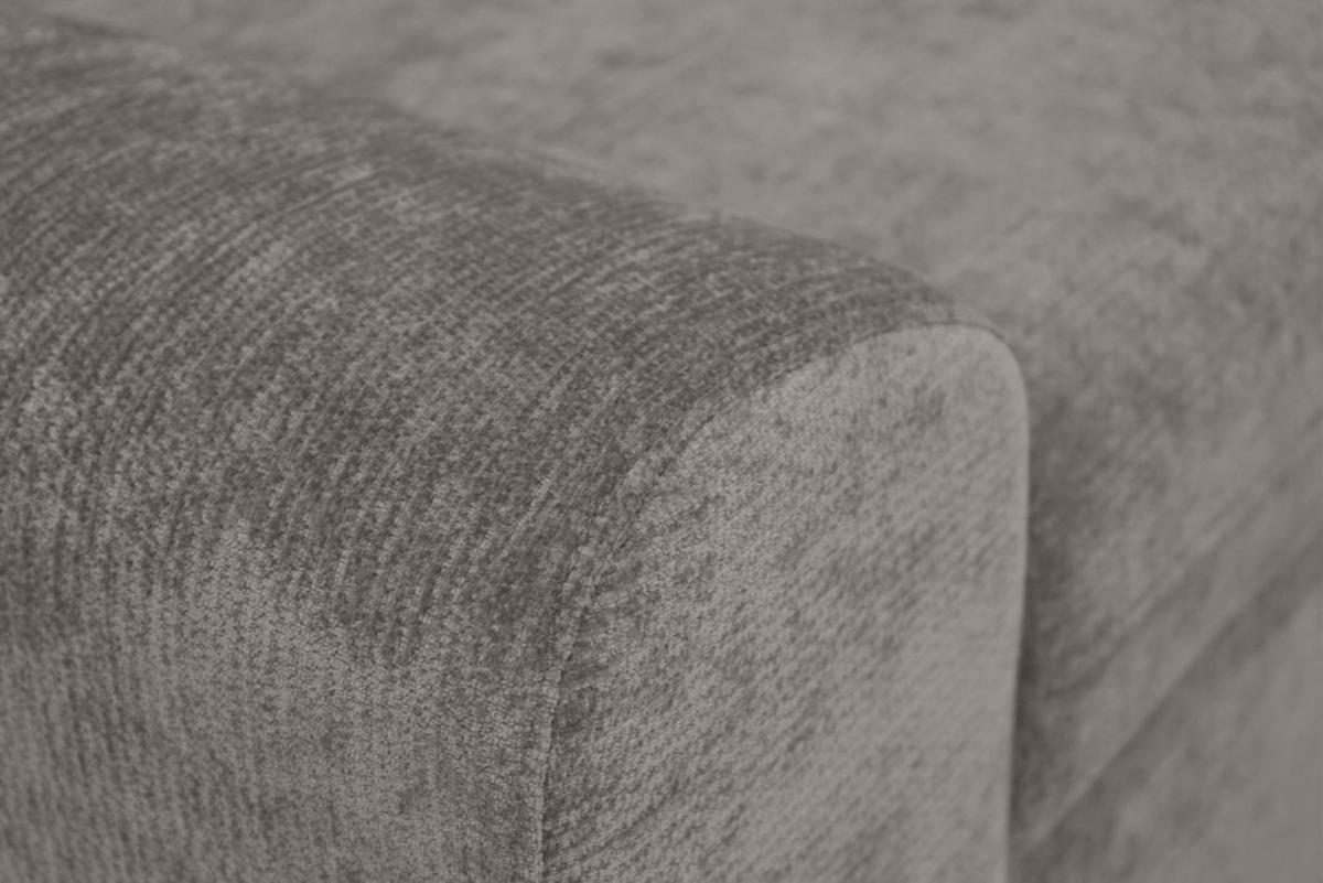 Rohová sedačka MALAGA, pravá, šedohnědá žinylka - barvy chromu/šedohnědá, Konvenční, kov/dřevo (286/203cm) - Ondega