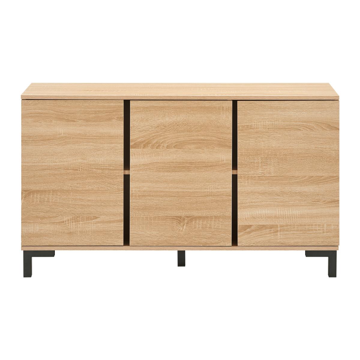 Komoda LORI - barvy dubu/černá, Moderní, kov (120/70/35cm) - Bessagi Home