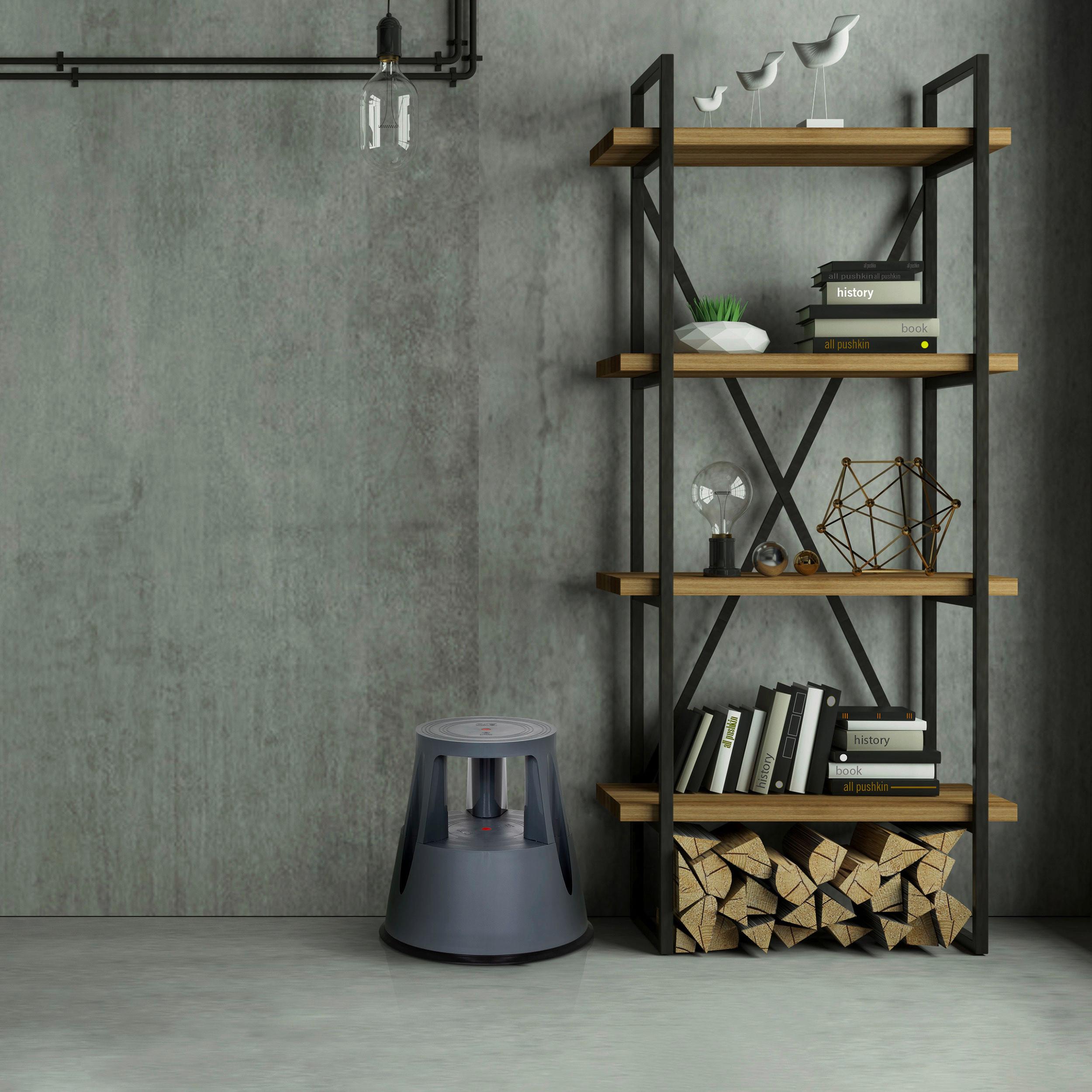 Tritthocker Tio-M II Dunkelgrau - Dunkelgrau, MODERN, Kunststoff/Metall (43/43/43cm) - MID.YOU