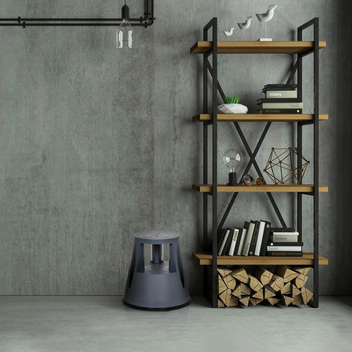 Tritthocker Tio-M II Dunkelgrau - Dunkelgrau, MODERN, Kunststoff/Metall (43/43/43cm) - MID.YOU
