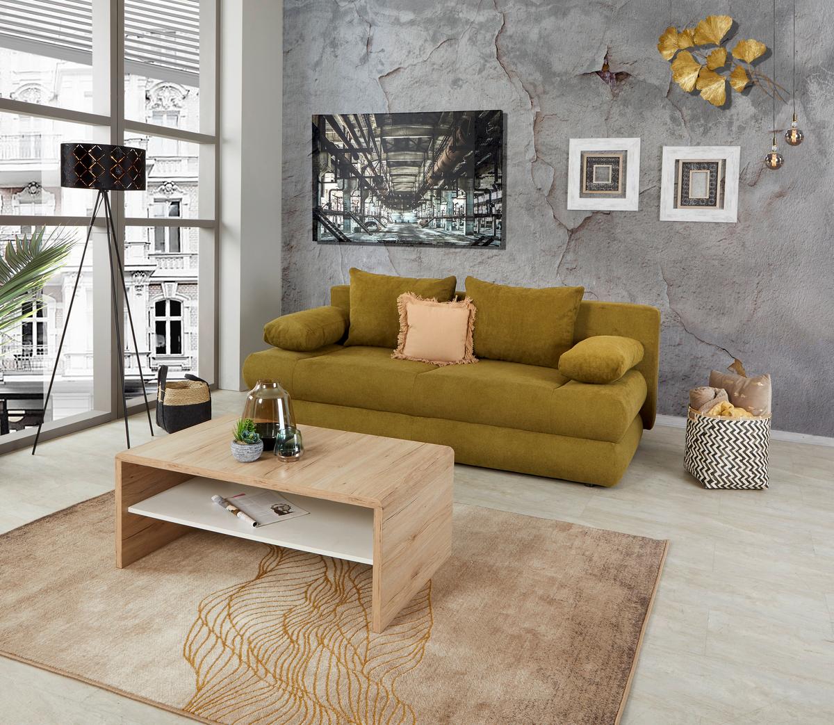 2-Sitzer-Sofa mit Schlaffunkt. und Bettkasten Clipso Olivgrün - Olivgrün, Basics, Textil (212/93/90cm) - Ondega