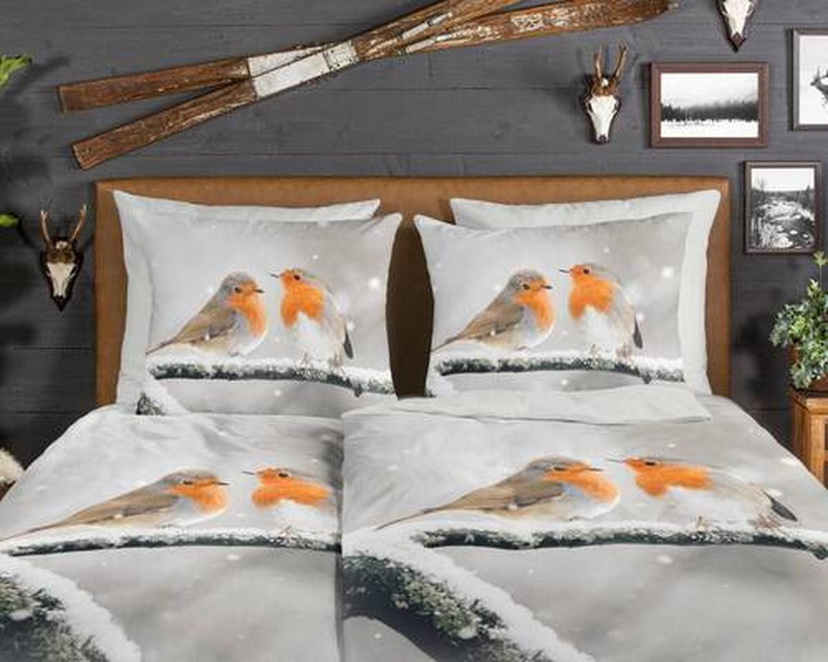 Wendebettwäsche Greets Grau 155x220 cm - Grau, Natur, Textil (155/220cm)