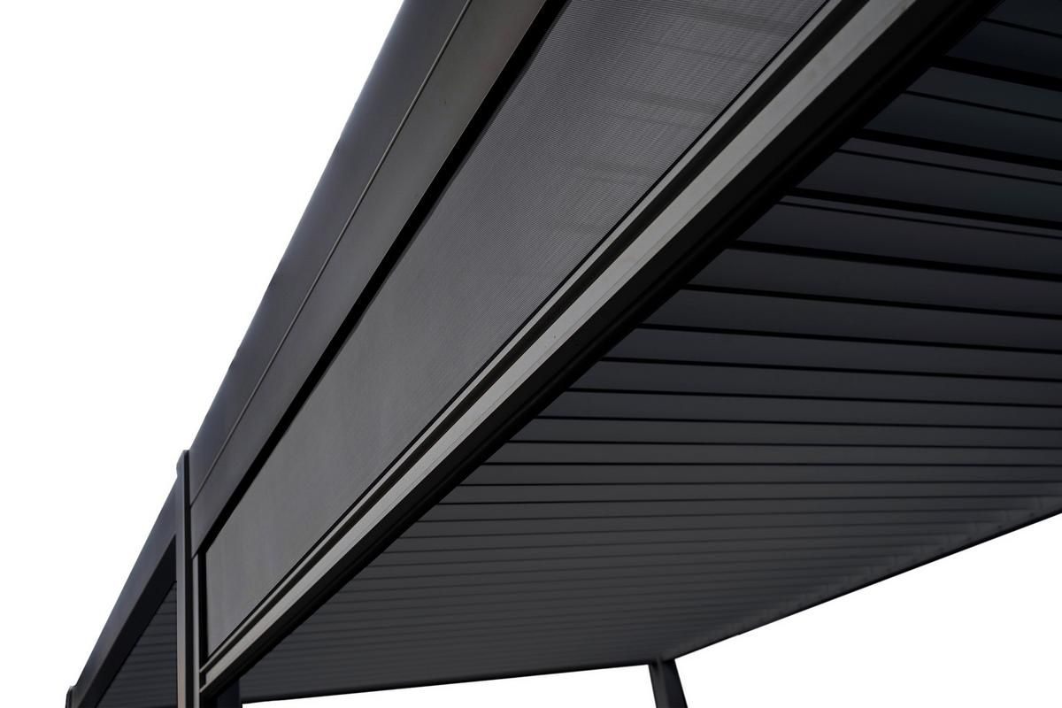 Pavillon-rollo Mirador B: 279 Cm, Wetterfest - Anthrazit/Grau, MODERN, Textil/Metall (360/250/10cm) - Gardenson