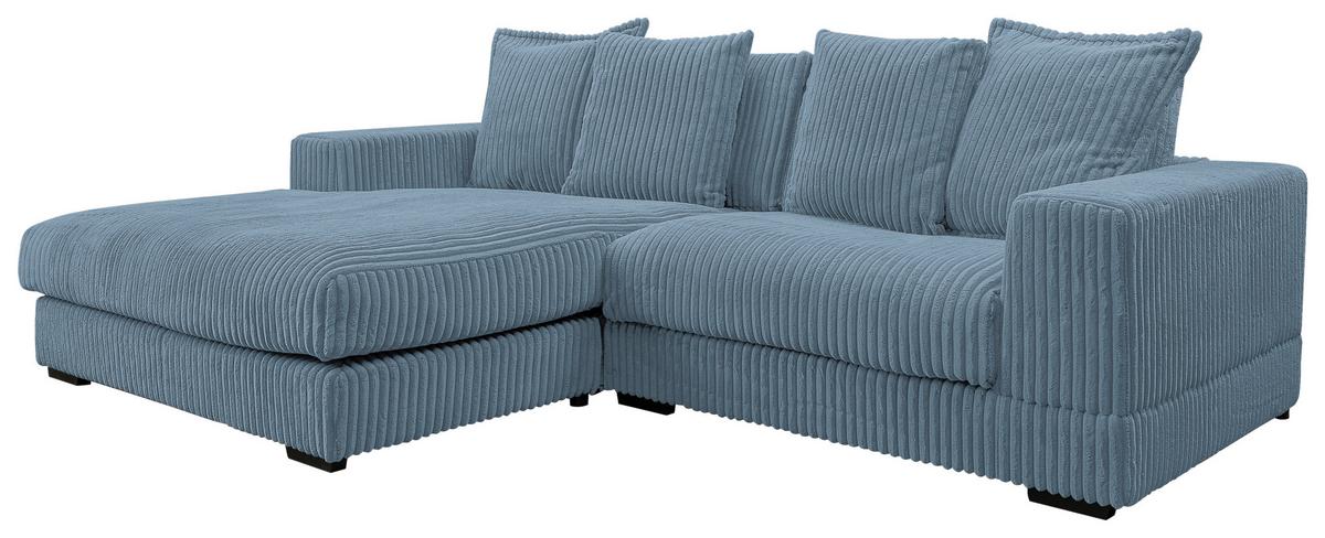 Ecksofa Funny - Schwarz/Hellblau, Design, Textil (195/285cm) - MID.YOU