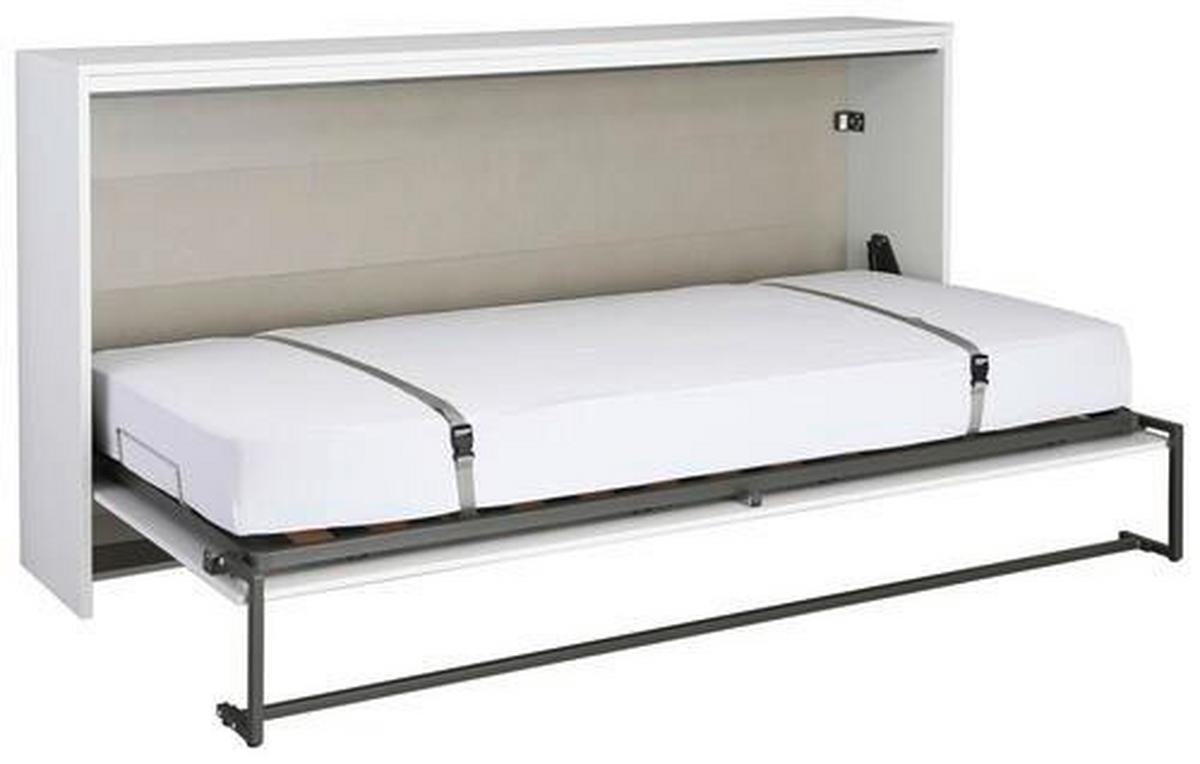 Schrankbett M. Lattenrost 90x200 Cm Albero Grau/weiß - Dunkelgrau/Weiß, Design, Holz/Holzwerkstoff (90/200cm) - Rauch Möbel