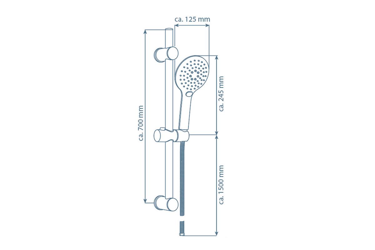Sprchová sada RAVEN čierna - čierna, Modern, plast (12,5/70/14cm) - Mömax