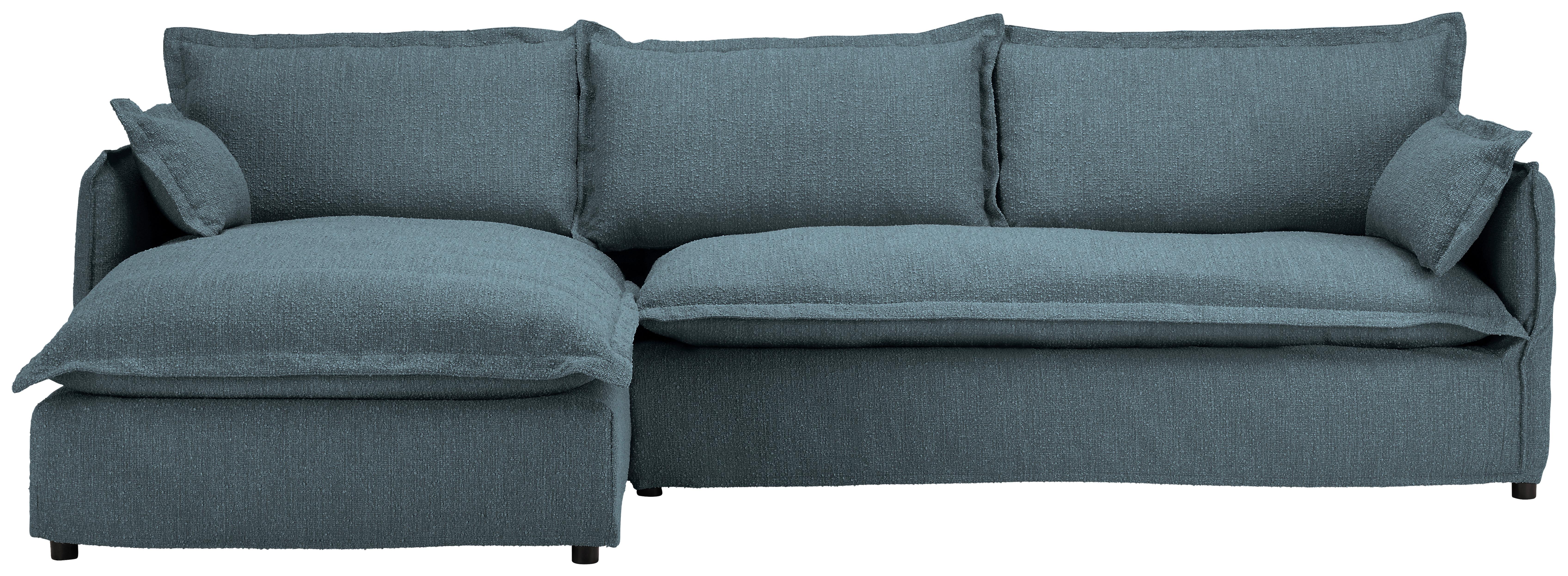 Ecksofa Toscana - Blau/Schwarz, Trend, Textil (165/295cm) - Livetastic