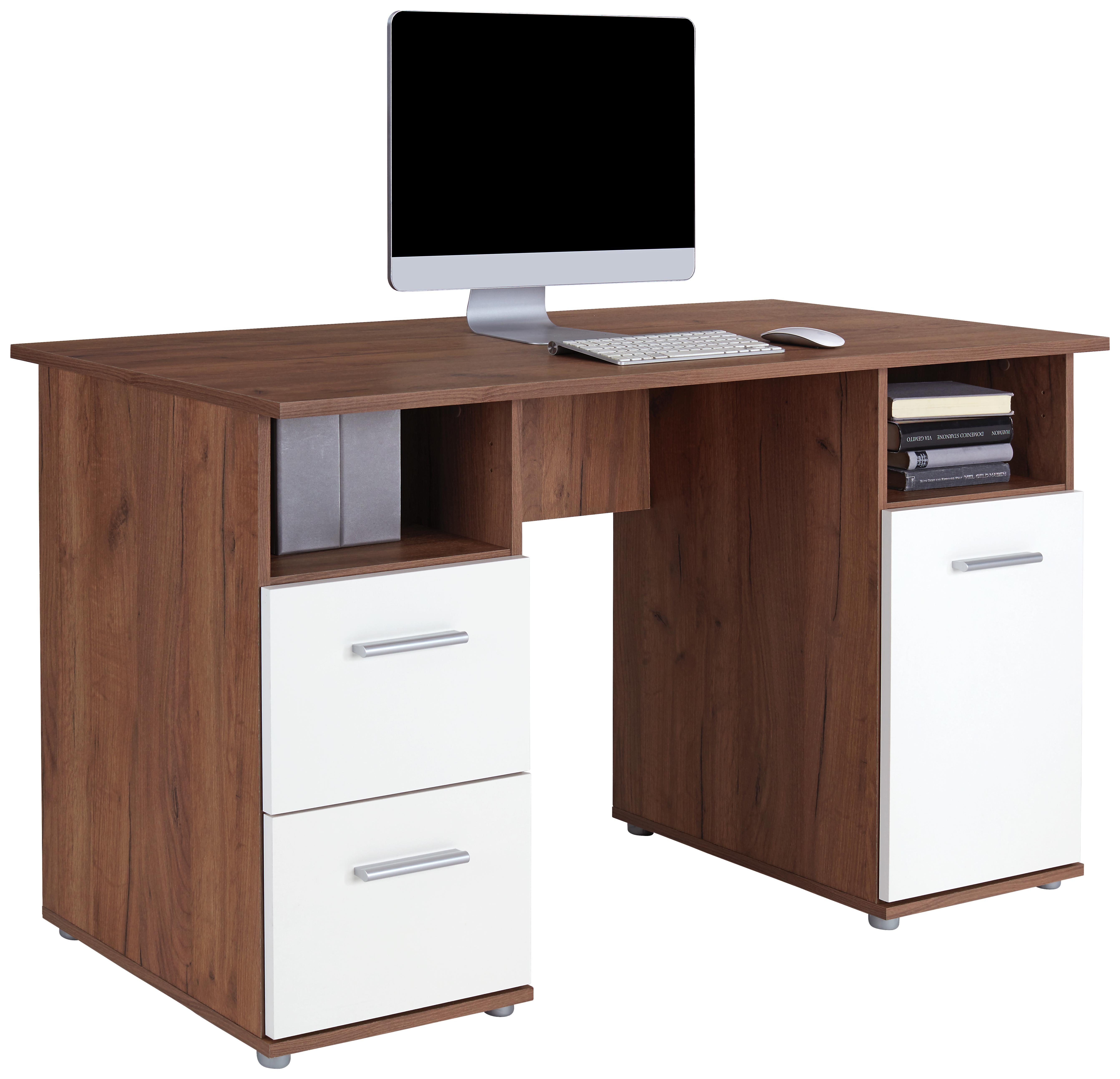 Schreibtisch Leon 3 Zd 21 - Eichefarben/Weiß, MODERN, Holzwerkstoff (138/76,2/60cm)