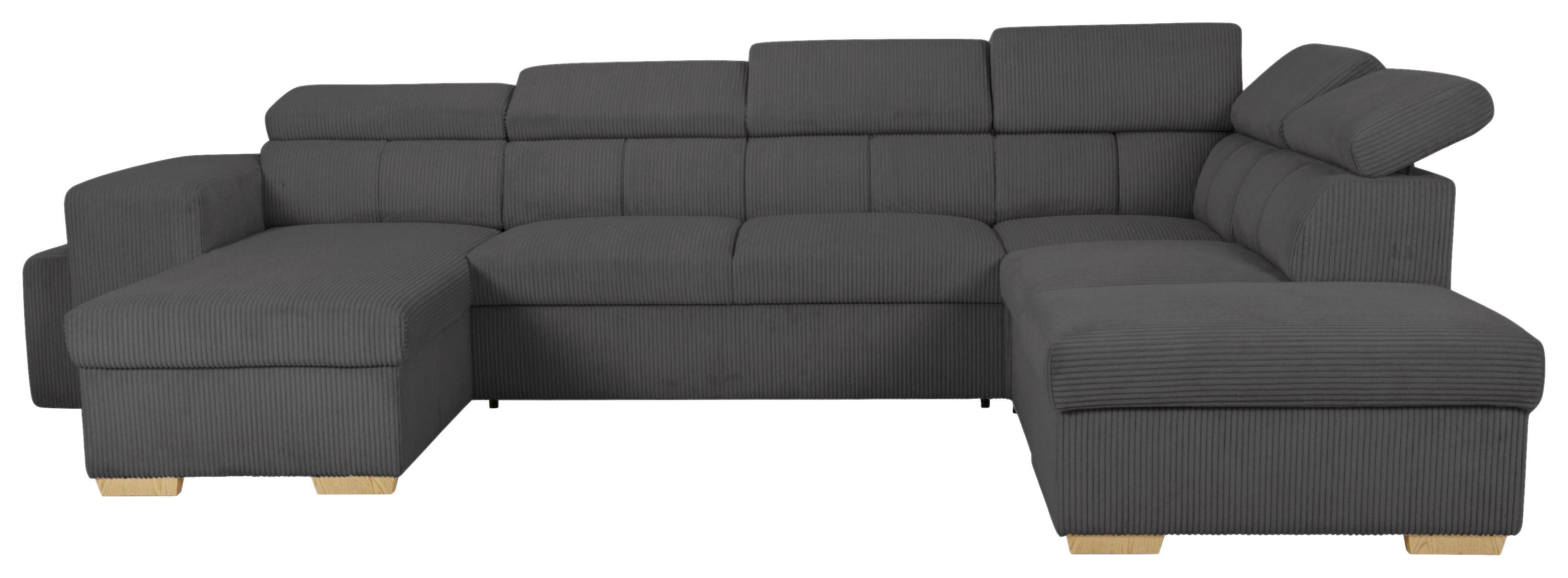 Wohnlandschaft mit Bettkasten Sirius XL,Anthrazit, 219x334cm - Eichefarben/Anthrazit, KONVENTIONELL, Holz/Holzwerkstoff (173/334/219cm)