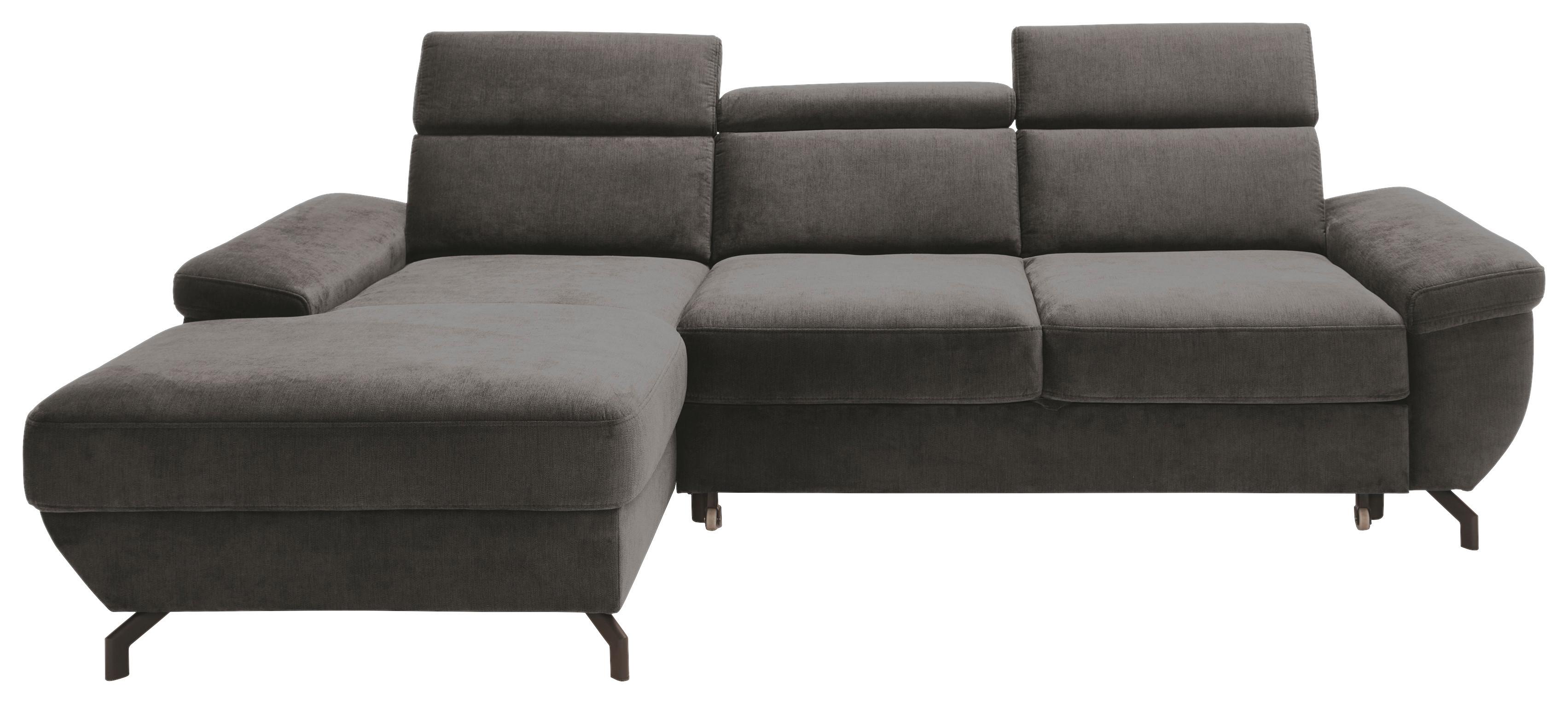 Ecksofa Rima - Anthrazit/Silberfarben, MODERN, Textil (182/262cm) - Trendmanufaktur