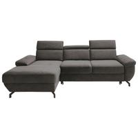 Ecksofa Rima - Anthrazit/Silberfarben, MODERN, Textil (182/262cm) - Trendmanufaktur