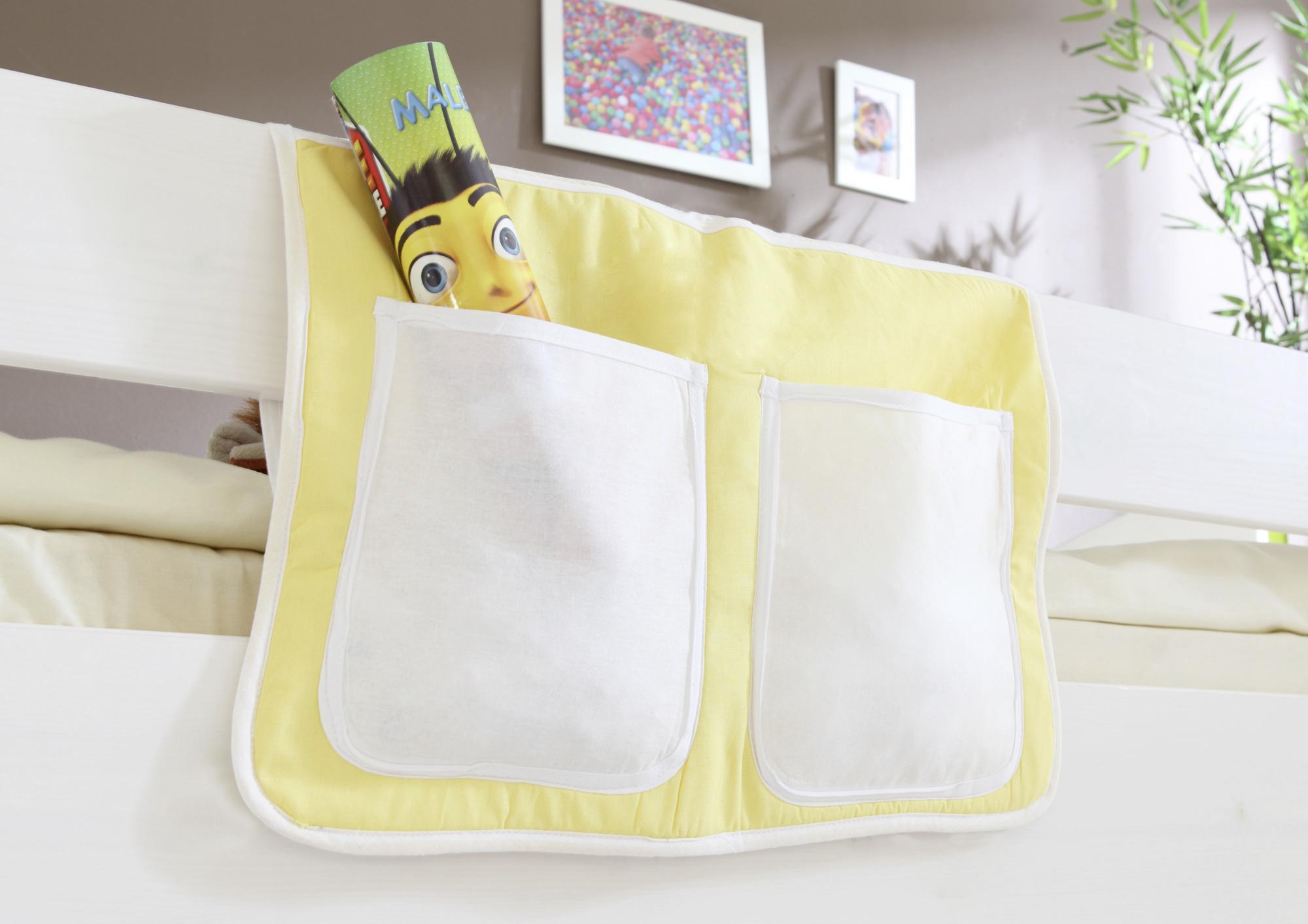 Vrecko na posteľ žlté/biele - žltá/biela, Konventionell, textil (56/32/2cm) - MID.YOU