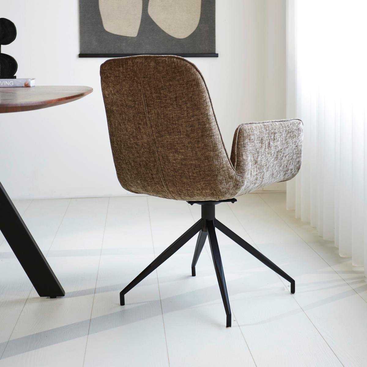 Armlehnstuhl Toulouse Taupe B: 61 Cm - Taupe/Schwarz, MODERN, Textil/Metall (61/89/62cm) - MID.YOU