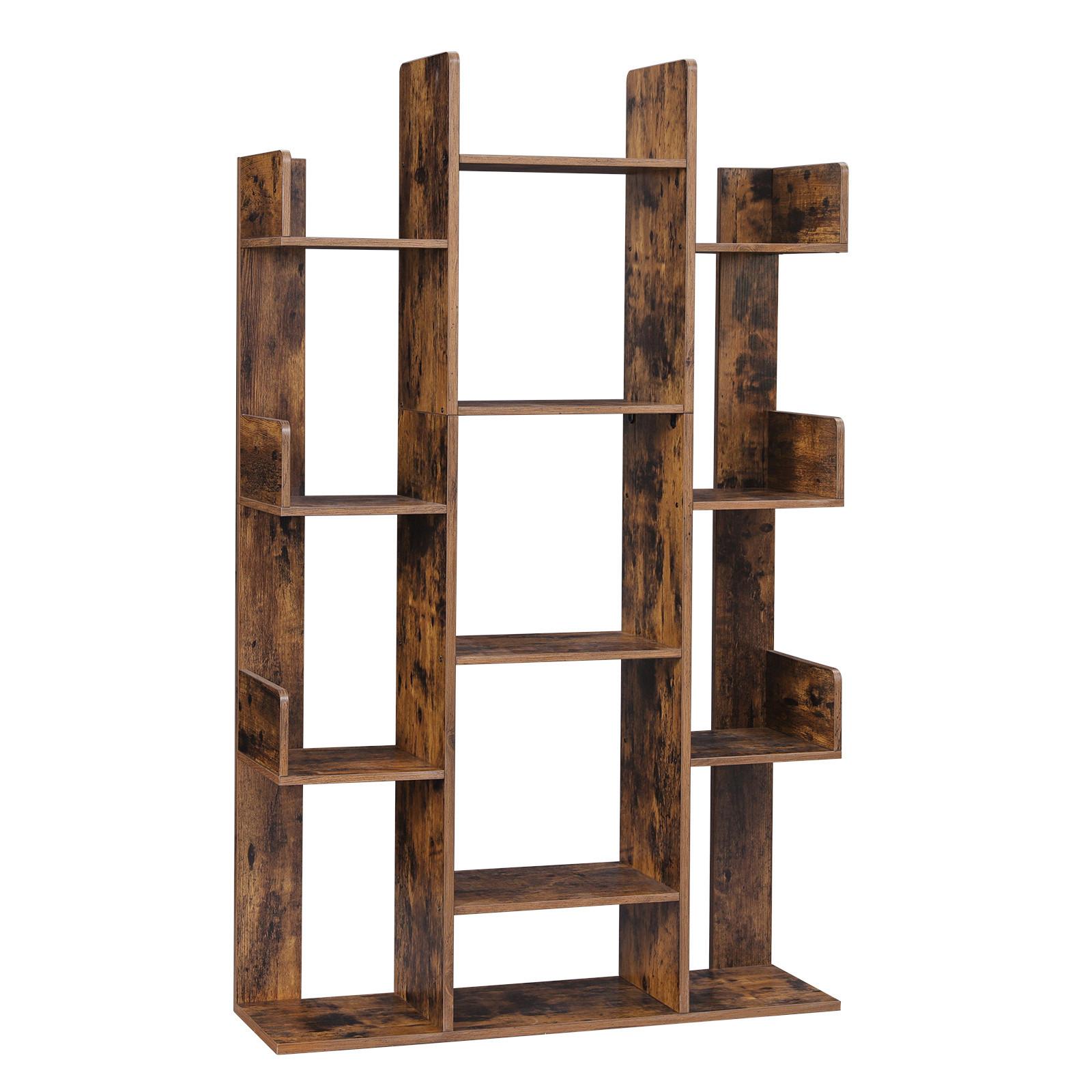 Nástenná knižnica IRON - hnedá, Basics, kompozitné drevo (86/140/25cm) - Boxxx