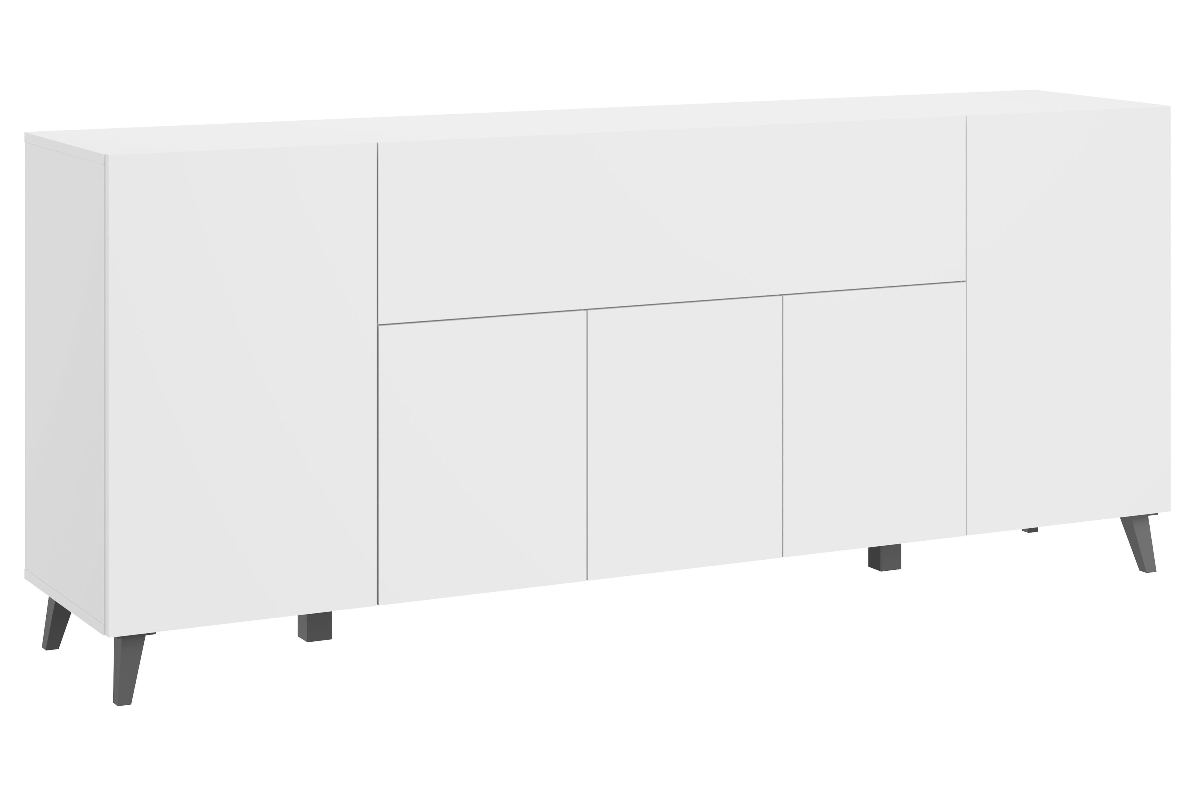 Sideboard Phuket 180 Weiß B: 180 cm - Schwarz/Weiß, Design, Holzwerkstoff (180/76/37,5cm) - P & B