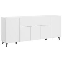 Sideboard Phuket 180 Weiß B: 180 cm - Schwarz/Weiß, Design, Holzwerkstoff (180/76/37,5cm) - P & B