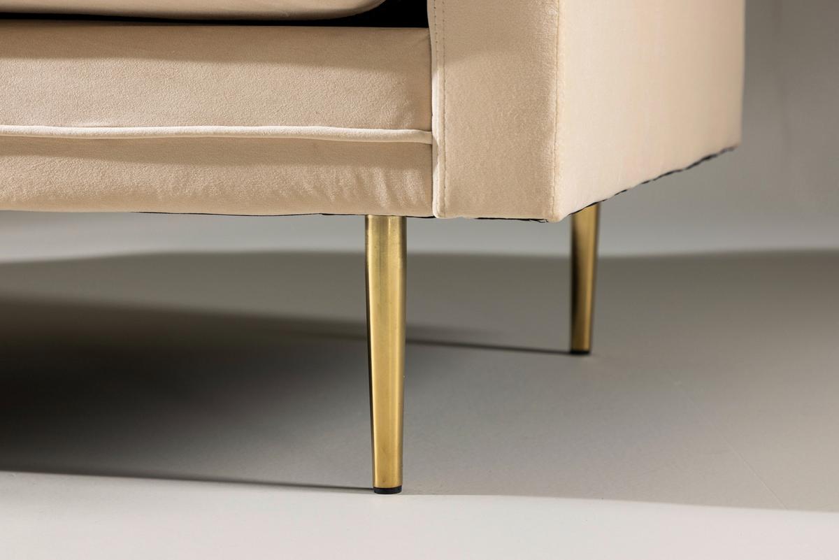 2-sitzer-sofa Boom - Beige/Goldfarben, Design, Textil/Metall (203/84/90cm) - Livetastic