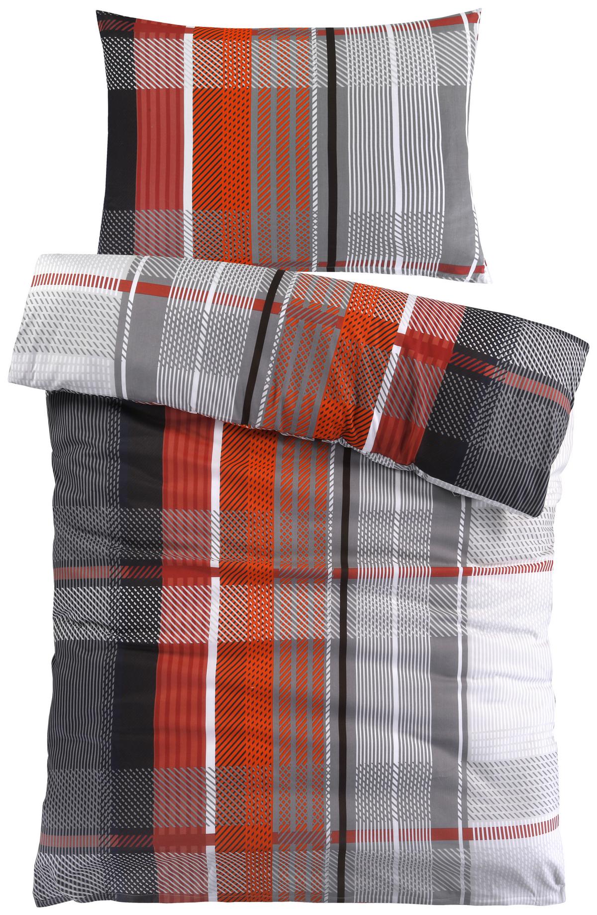 Ágyneműhuzat-garnitúra Ramona - világosszürke/sötétvörös, Modern, textil - Luca Bessoni