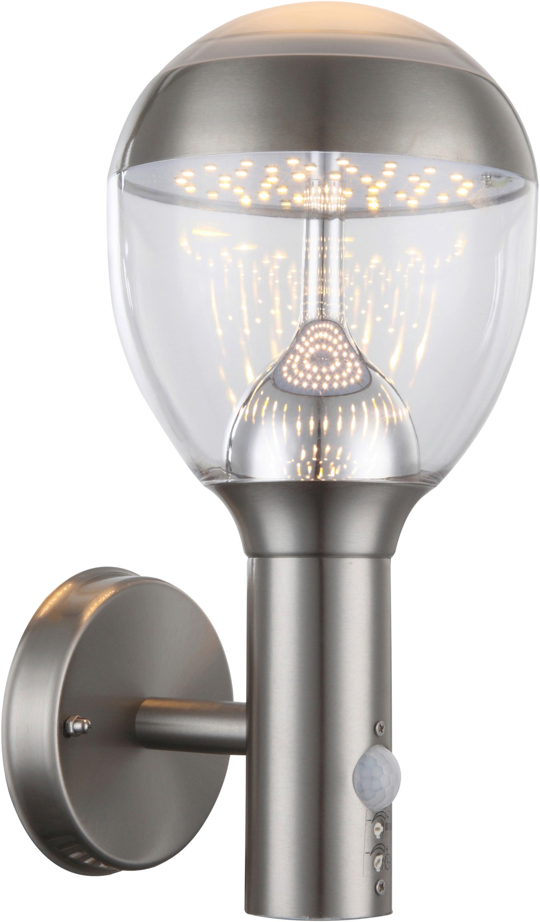 LED Außenleuchte Callisto 11 Watt Edelstahl - Klar/Silberfarben, Basics, Kunststoff/Metall (15/17.5/32cm) - Globo