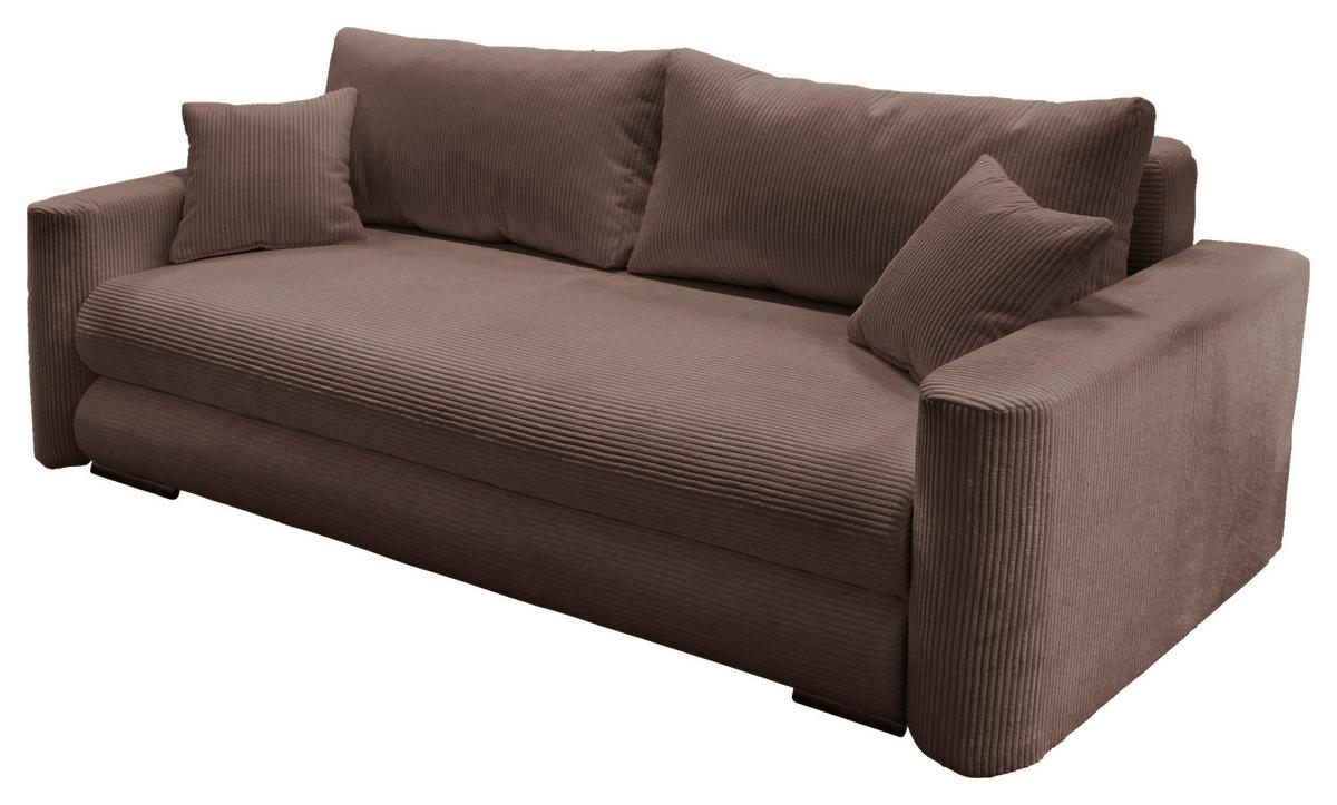 Schlafsofa Ralf Braun B: 232cm - Silberfarben/Braun, Design, Textil (232/88/105cm) - MID.YOU
