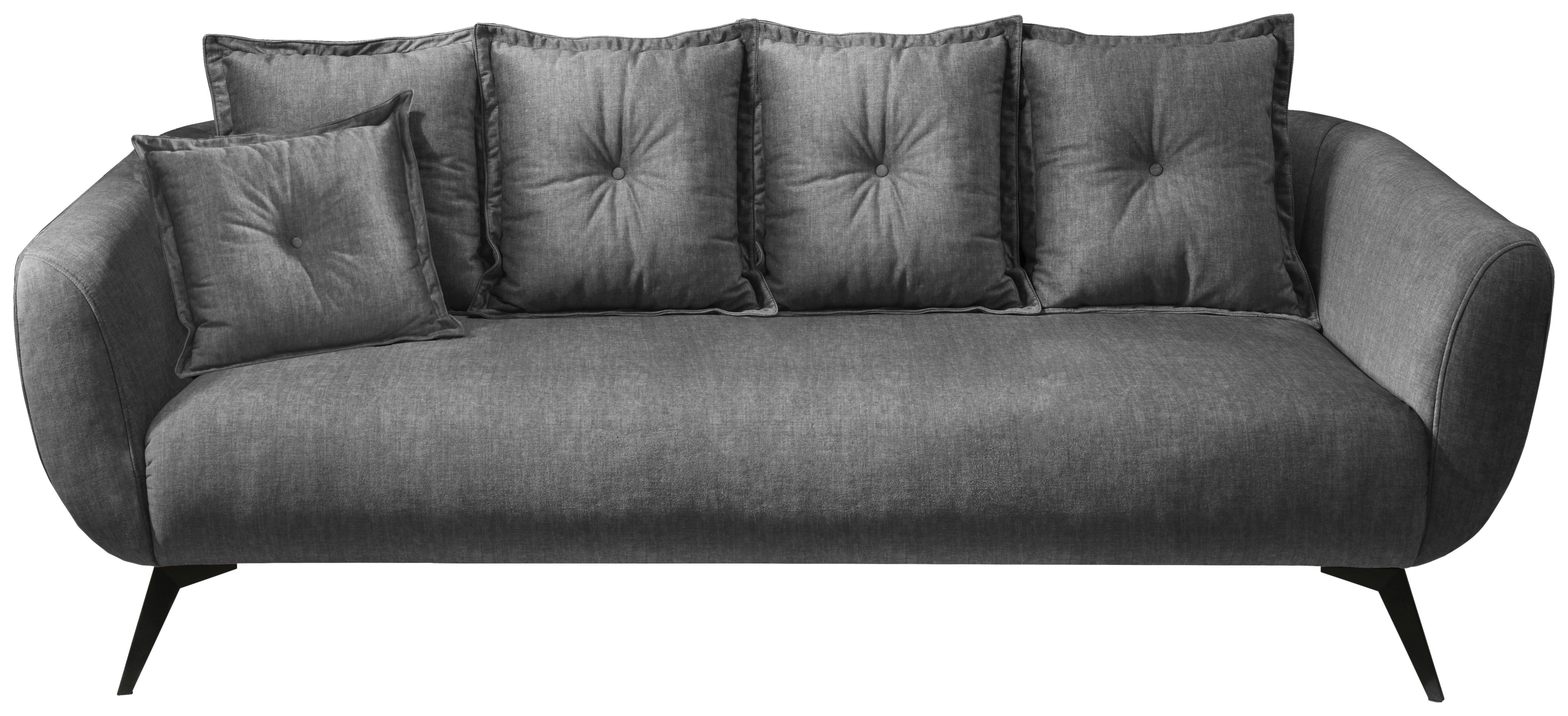 3-Sitzer-Sofa Baggio Grau B: 236 cm - Schwarz/Grau, MODERN, Holz/Textil (236/94/103cm) - Livetastic